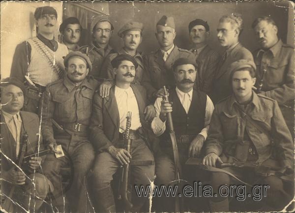 Chieftain Manolis Bountouvas with his men