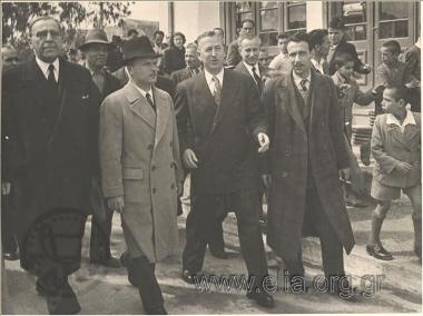 Sofoklis Venizelos visiting a neighborhood(?).