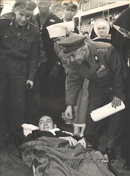 Return of the injured soldiers from Korea.