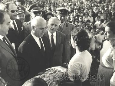 Reception of the brigadier Stylianos Pattakos at a student event(?)