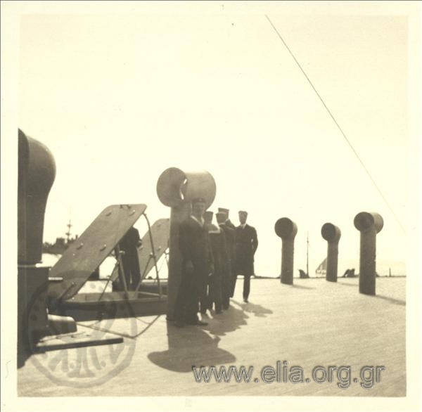 Sailors on the stern dek of G. Averof