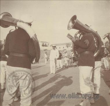 The Marine School band in a celebration.