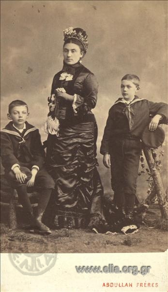 Family portrait, miss Herbert and two boys.