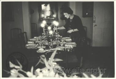 Amalia Fleming preparing dinner.