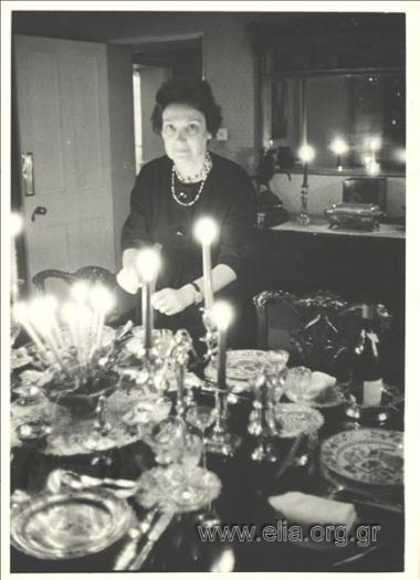 Amalia Fleming preparing dinner.