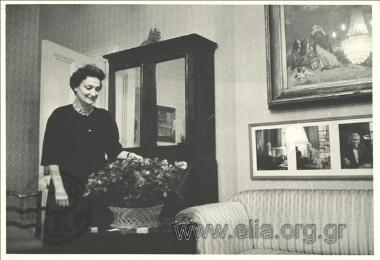 Amalia Fleming in her living rooom.