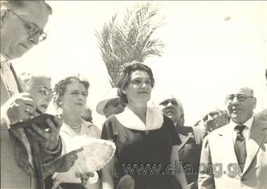 July 24. Amalia Fleming at the unveiling of Alexander Fleming's protome.