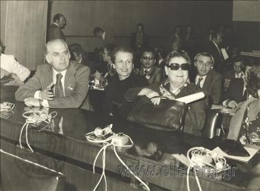Takis Lamprias, Sylvia Akrita and Amalia Fleming in a session of the Council of Europe.