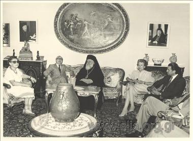 Amalia Fleming, Giannis Alevras, Sylva Akrita, Sotiris Kouvelis and a prelate