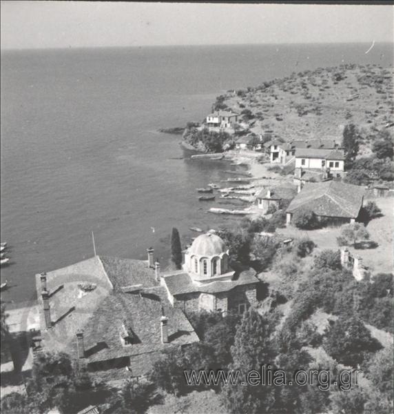 Vatopedi Monastery, landscape by the sea.