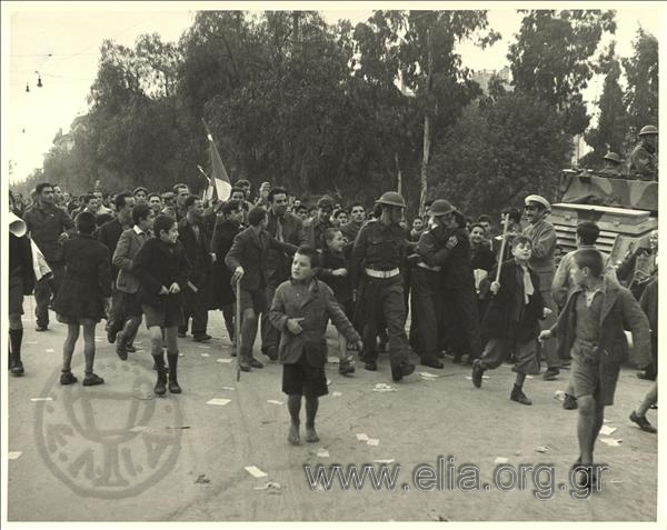 December 3, Panhellenic strike and march of the EAM followers in Athens. 