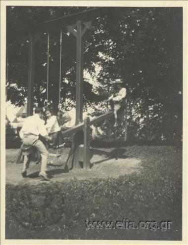Nikolaos Kalas (1907-1988) in a playground