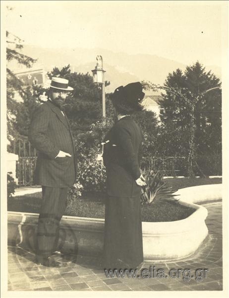 Nikolas Kalas' (1907-1988) parents Ioannis and Rosa at the Pavillon des Sports.