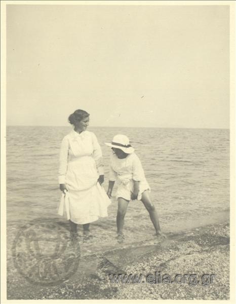 Children play at the sea, Palaio Faliro.
