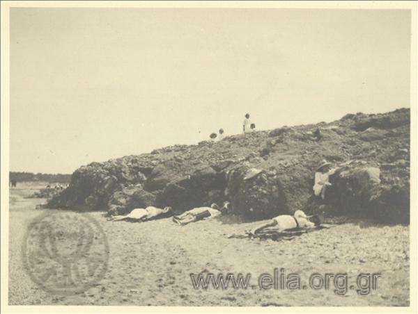 People lying on the beach, Palaio Faliro