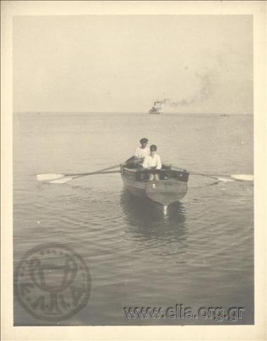 Nikolas Kalas (1907-1988) as a child rowing
