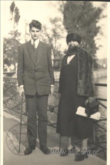 Portrait of Nikolas Kalas (1907-1988) with his mother Roza.