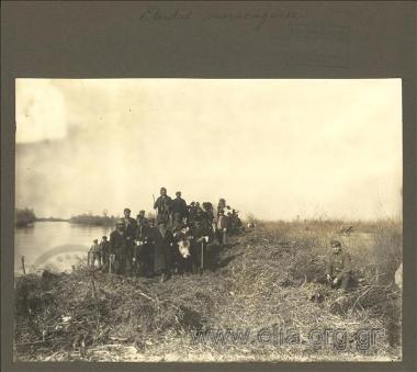 Refugees near to a swamp