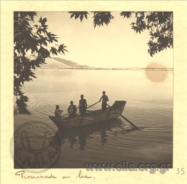 Boat ride on a lake with musicians