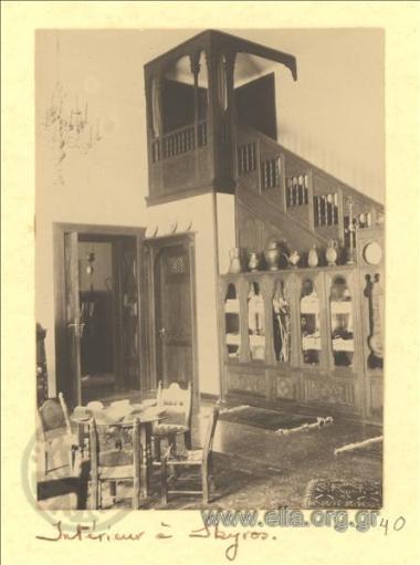 Interior view  of a residence of Skyros.