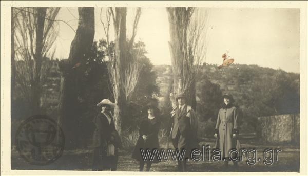 Excursionists  on a mountain