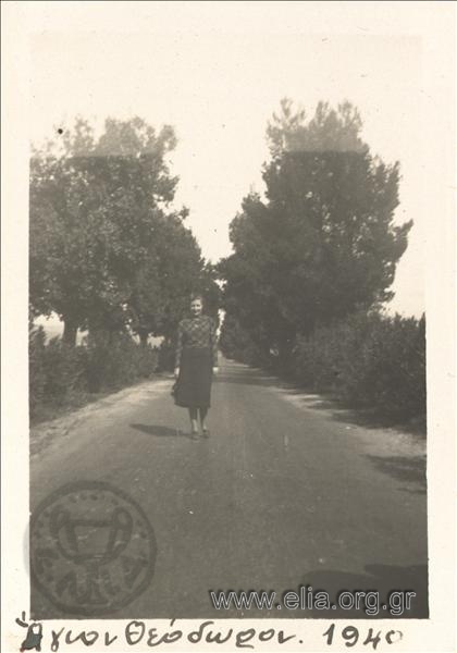 Woman on a provincial road