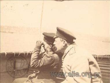 Grand Duke George Michailovits of Russia and Grand Duchess Maria on board vessel Amphitrite on their voyage from Sevastoupolis to Piraeus