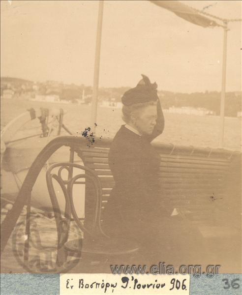 Queen Olga on the deck of 
