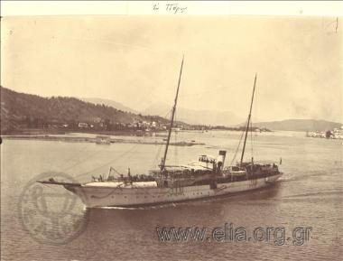 Ship at the gulf of the island.