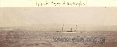 Belgian luxury yacht sailing through the straits