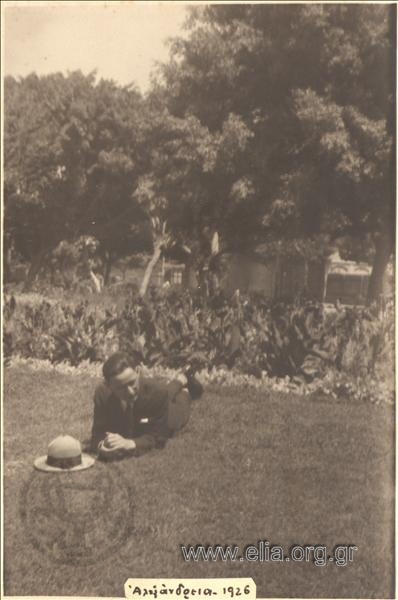 Man lying down in a park