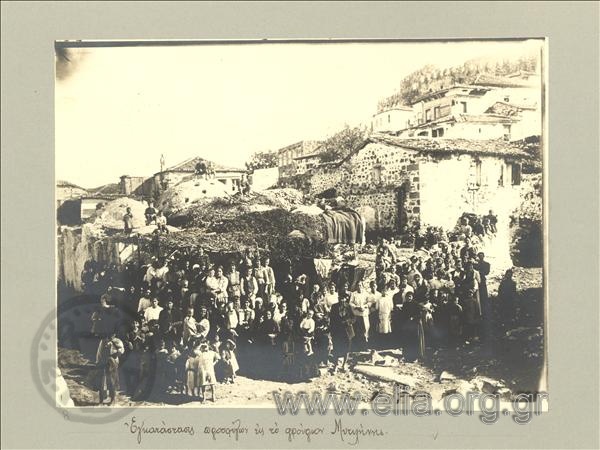 Refugees settling in Mytilini Fortress
