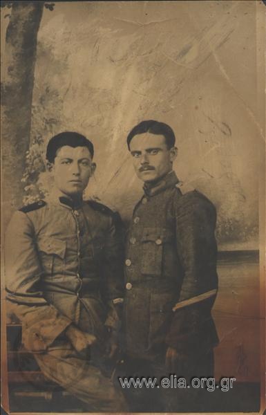 A portait of two corporals (of the Infantry and Cavalry respectively).