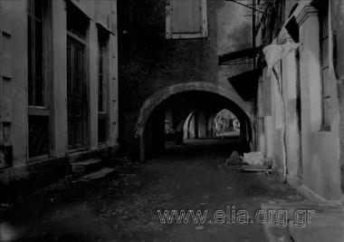 Street of a settlement with archways