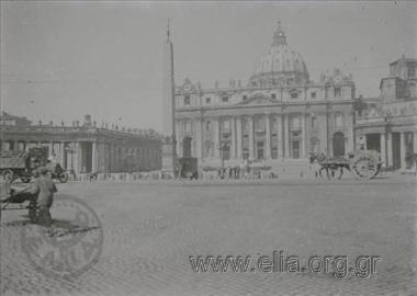 Βατικανό, η Piazza San Pietro. Στο κέντρο αρχαίος αιγυπτιακός οβελίσκος και πίσω ο ναός του Αγίου Πέτρου.