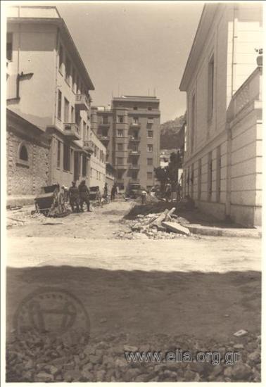 Road construction. Stisichorou Street.