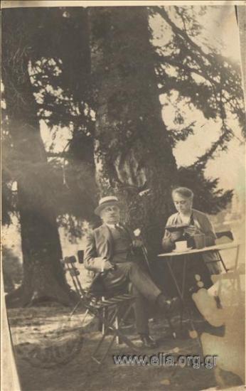 Georgios and Kalliopi Levidis in the countryside
