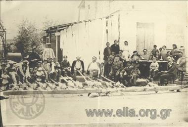 Easter, roasting lamb on the spit