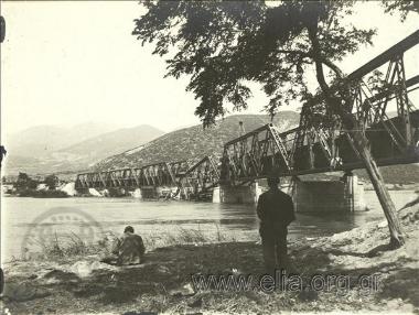 Destroyed iron bridge.
