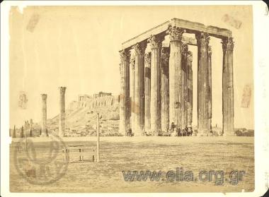 The Temple of Olympian Zeus  with the Acropolis in the background