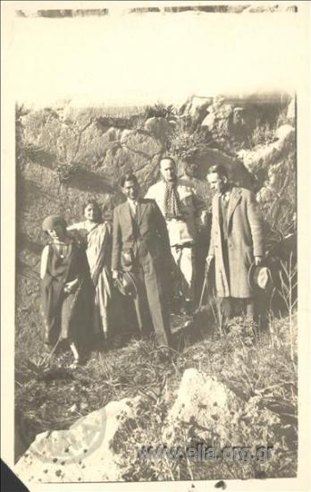 The Sikelianos couple with an Indian couple.