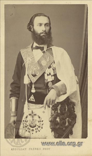 Stefanos I. Skouloudis with insignia of high-ranking member of the Masonic lodge.