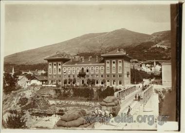 The Narenta Hotel and the Franz Josef steel bridge.