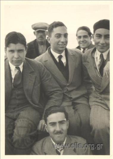 Stefanos G. Streit with a company of young men.