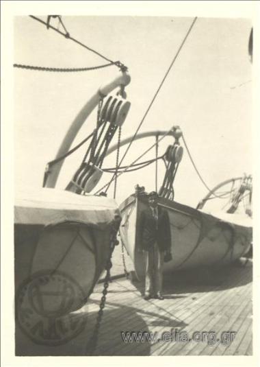 Stefanos G. Streit on the deck of a ship.