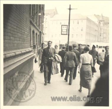 Stefanos G. Streit in a street of a German city.