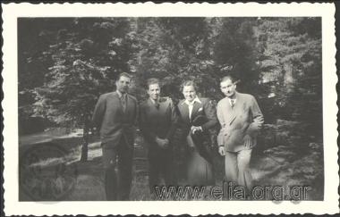 Stefanos G. Streit with company in a forest.