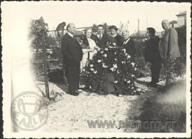 Members of the Skoutari family in a garden
