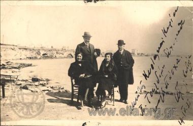 Theodoros Tourkovasilis and his wife with Panagis and Lina Tsaldaris