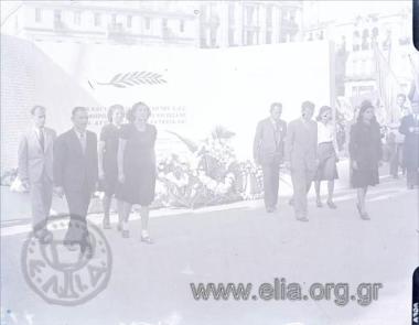 Laying a wreath  from KKE (Comunist Party of Greece) for the victims of Katohis (bondage).